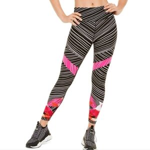 Calvin Klein Leggings Black with Pink and White Stripes